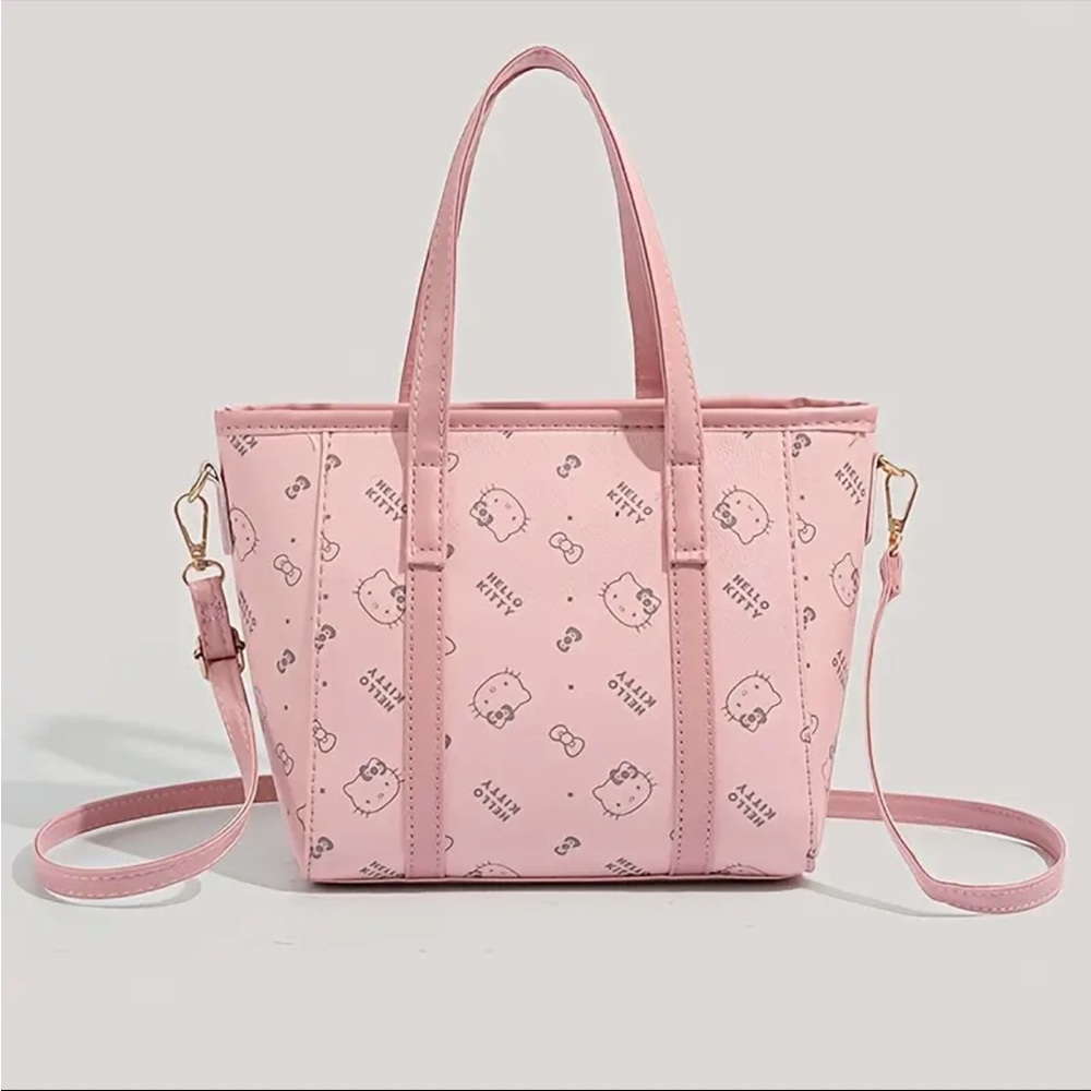 Hello Kitty Pink Mini Tote Bag Sanrio Crossbody Satchel NWT - Picture 4 of 6